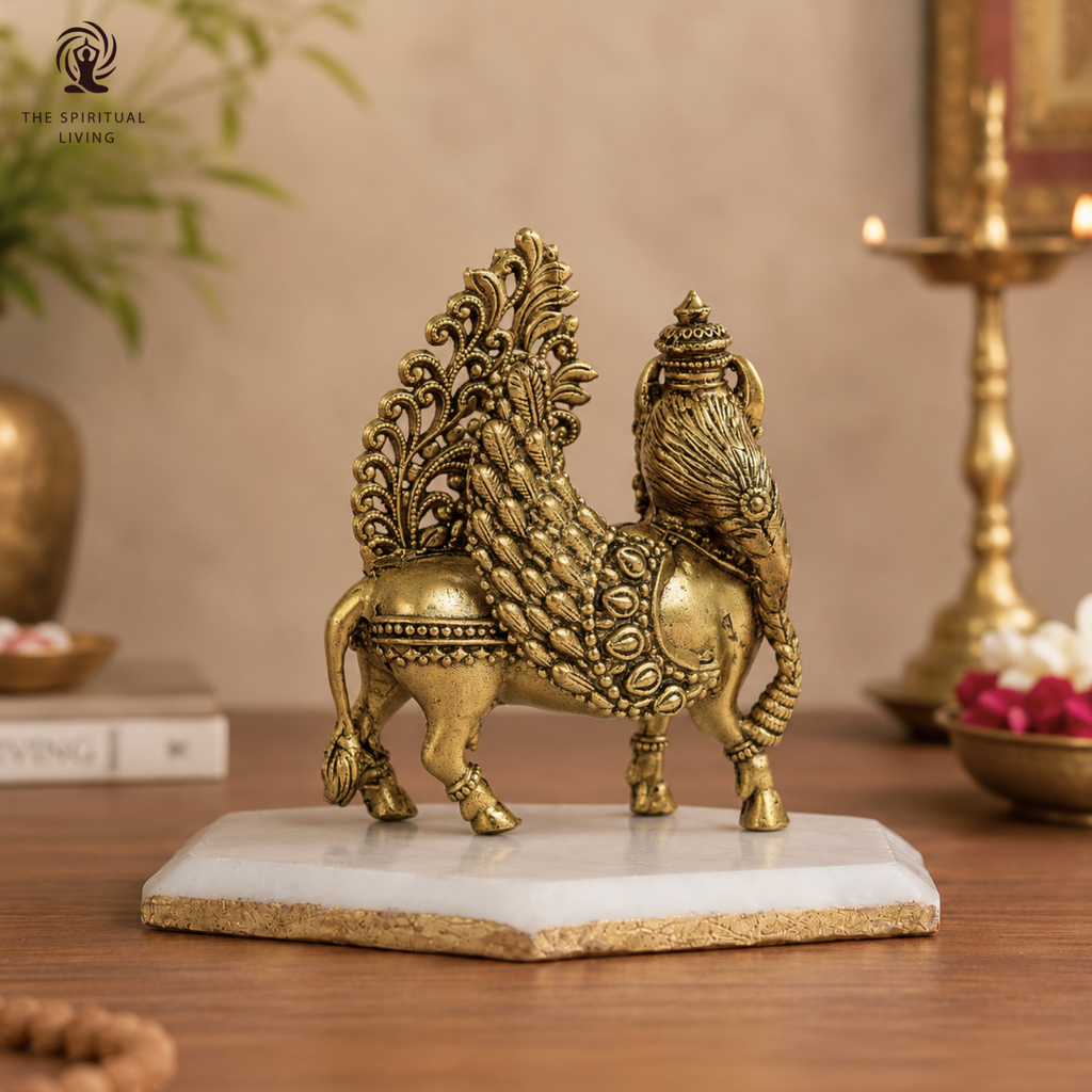 Kamdhenu Cow with Wings | 2.5 Inch | Brass Cow Sculpture |