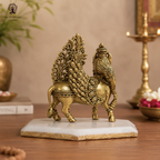 Kamdhenu Cow with Wings | 2.5 Inch | Brass Cow Sculpture |