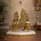 Kamdhenu Cow with Wings | 2.5 Inch | Brass Cow Sculpture |
