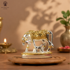 Kamdhenu Cow with Calf Idol - 2.5 Inch