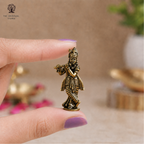 Krishna Miniature Brass Idol | 1.5 Inch | Mini |Figure | જય શ્રી કૃષ્ણ | Murli Manohar |