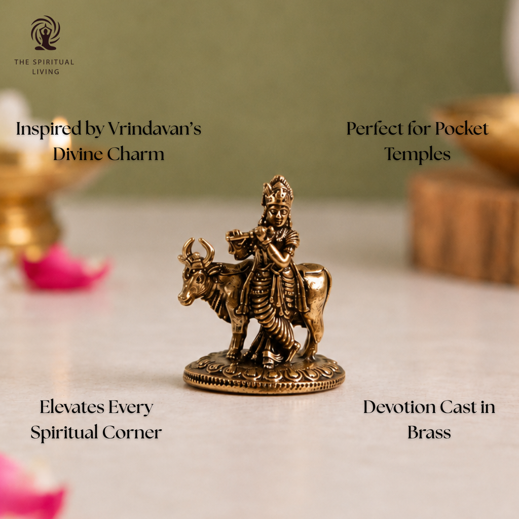 Krishna Ji with Cow | 1 Inch | Gau MATA | Krishna Idol | જય શ્રી કૃષ્ણ | Small | Mini |