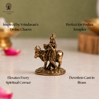 Krishna Ji with Cow | 1 Inch | Gau MATA | Krishna Idol | જય શ્રી કૃષ્ણ | Small | Mini |
