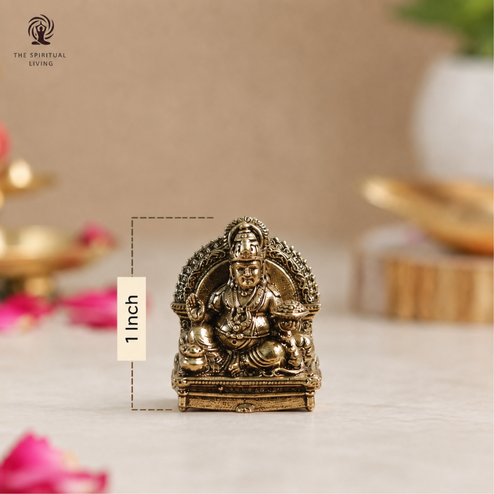 Brass Miniature Kubera | 1 Inch | Kuber Murti | God of Wealth Statue |Lord Kuber Small Idol |