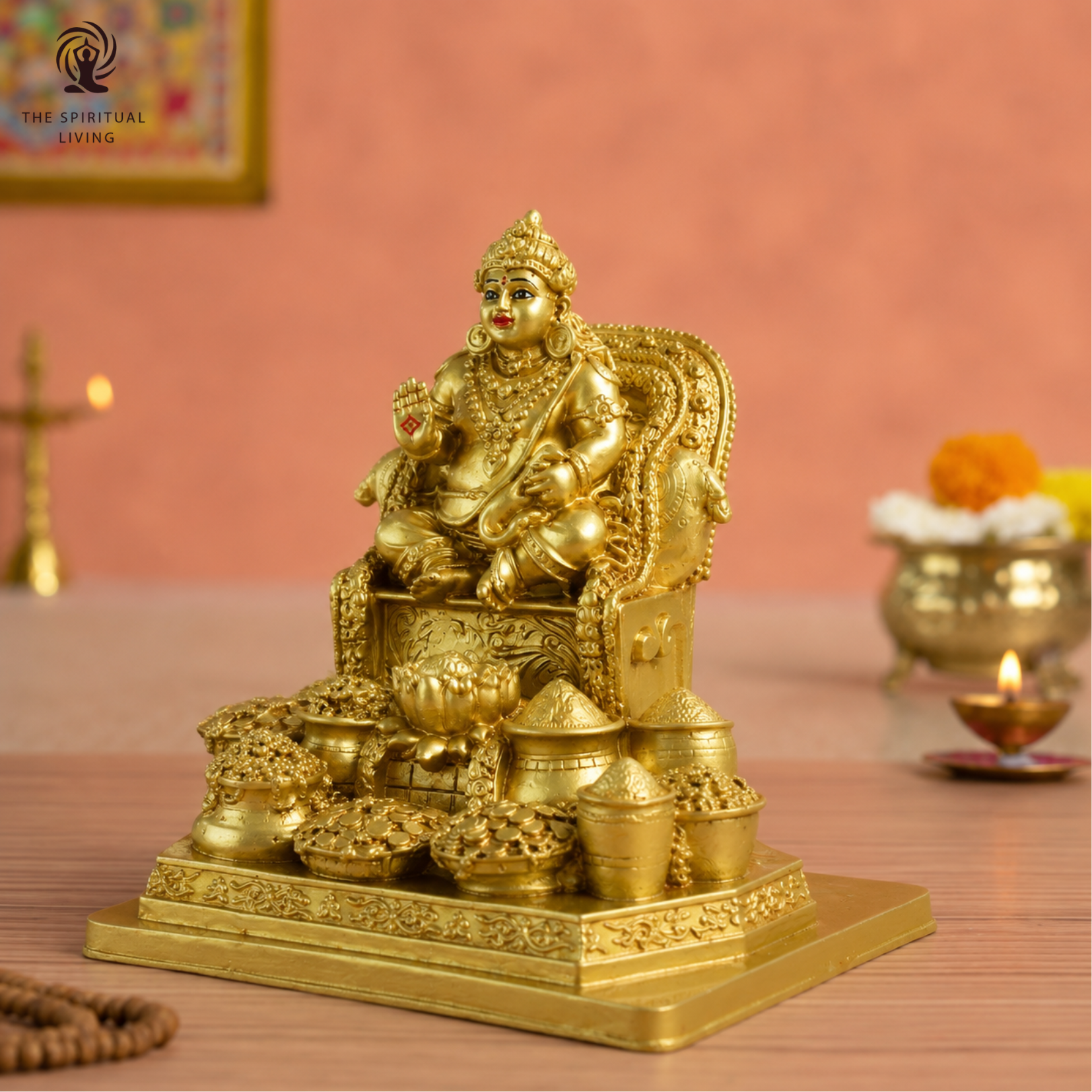 Resin Kuber Ji Ki Murti | 8 Inch | Kubera Idol |