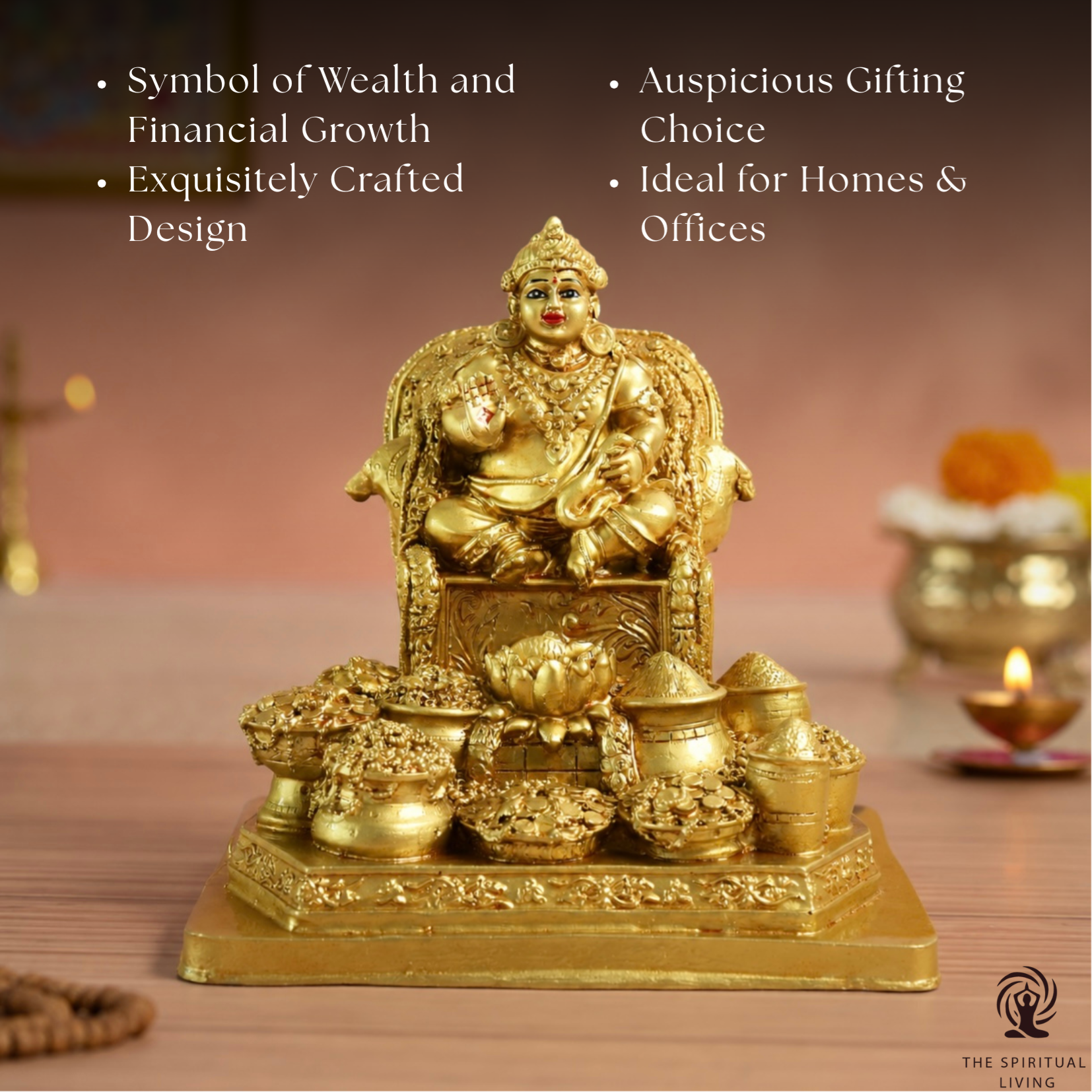 Resin Kuber Ji Ki Murti | 8 Inch | Kubera Idol |
