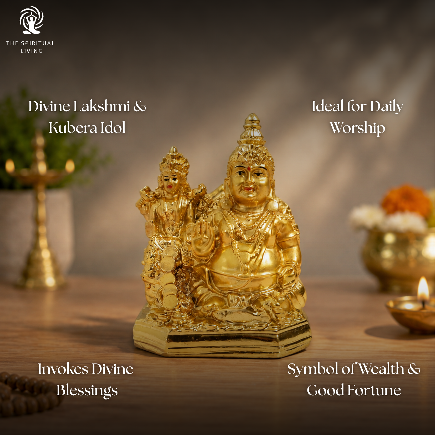Lakshmi Kubera Statue Idol 4 INCH
