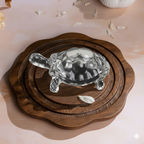 Glass Crystal Laxmi Turtle | Kachua with Plate | 4 INCH