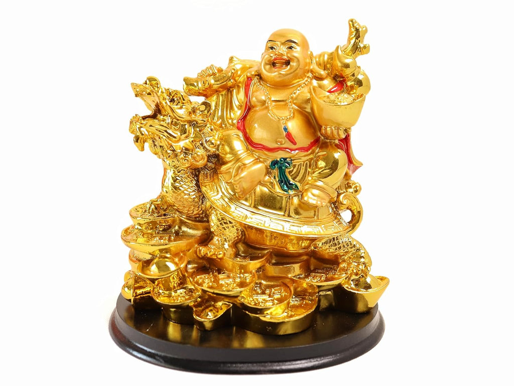 Laughing Buddha On Dragon Tortoise | 5 Inch |