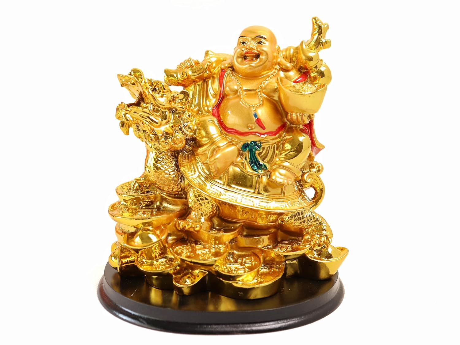 Laughing Buddha On Dragon Tortoise | 5 Inch |