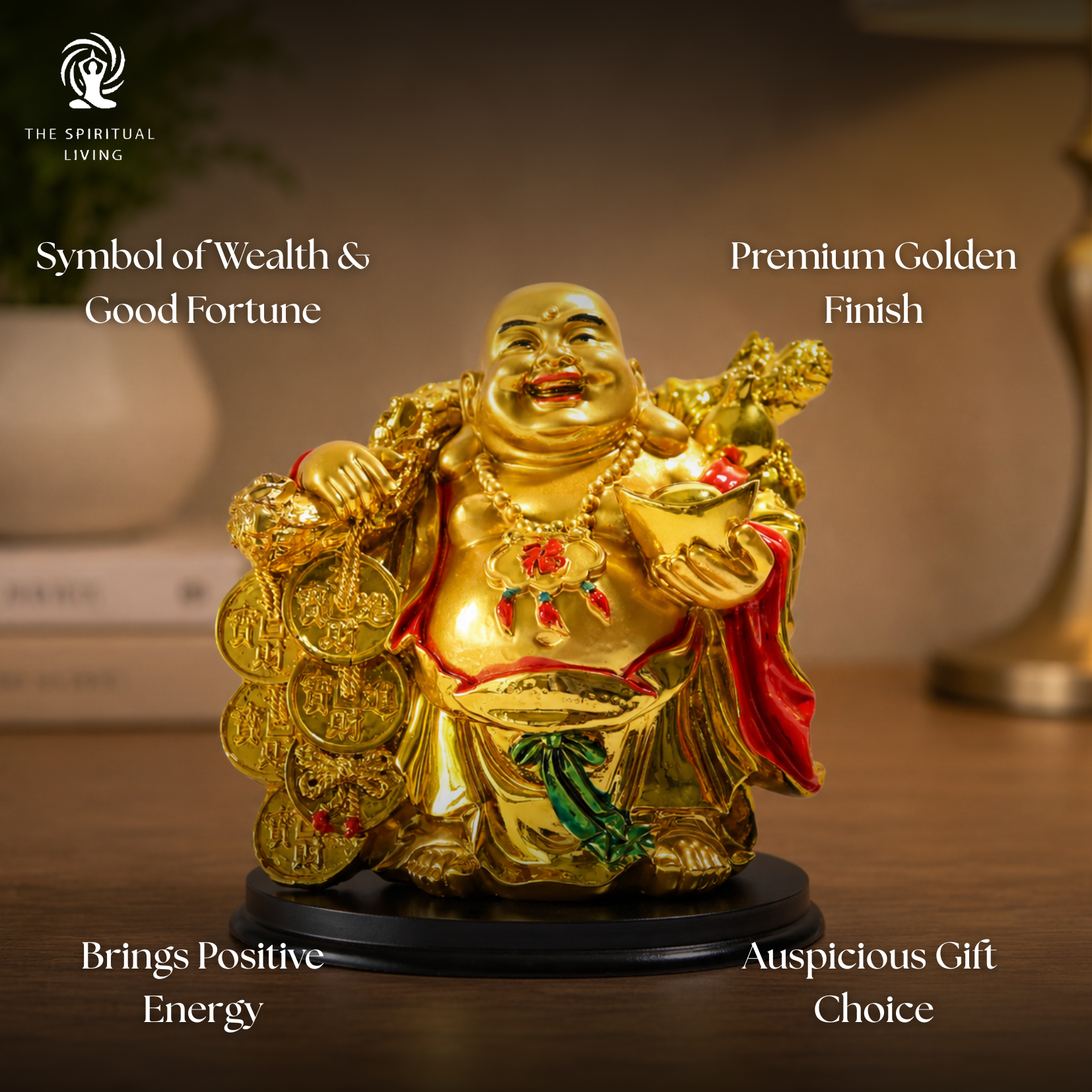 Laughing Buddha for Money and Good Luck - 7 Inch