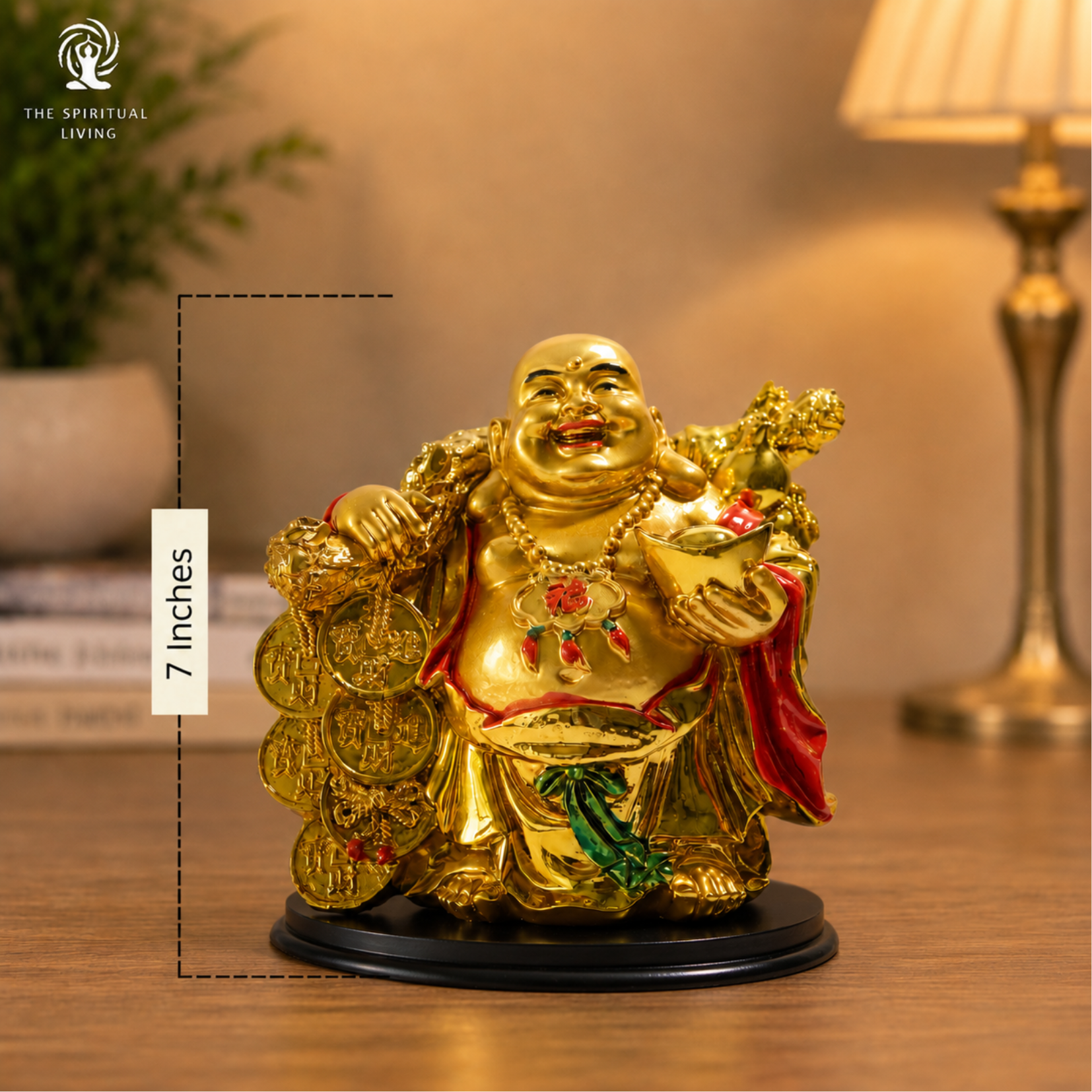 Laughing Buddha for Money and Good Luck - 7 Inch