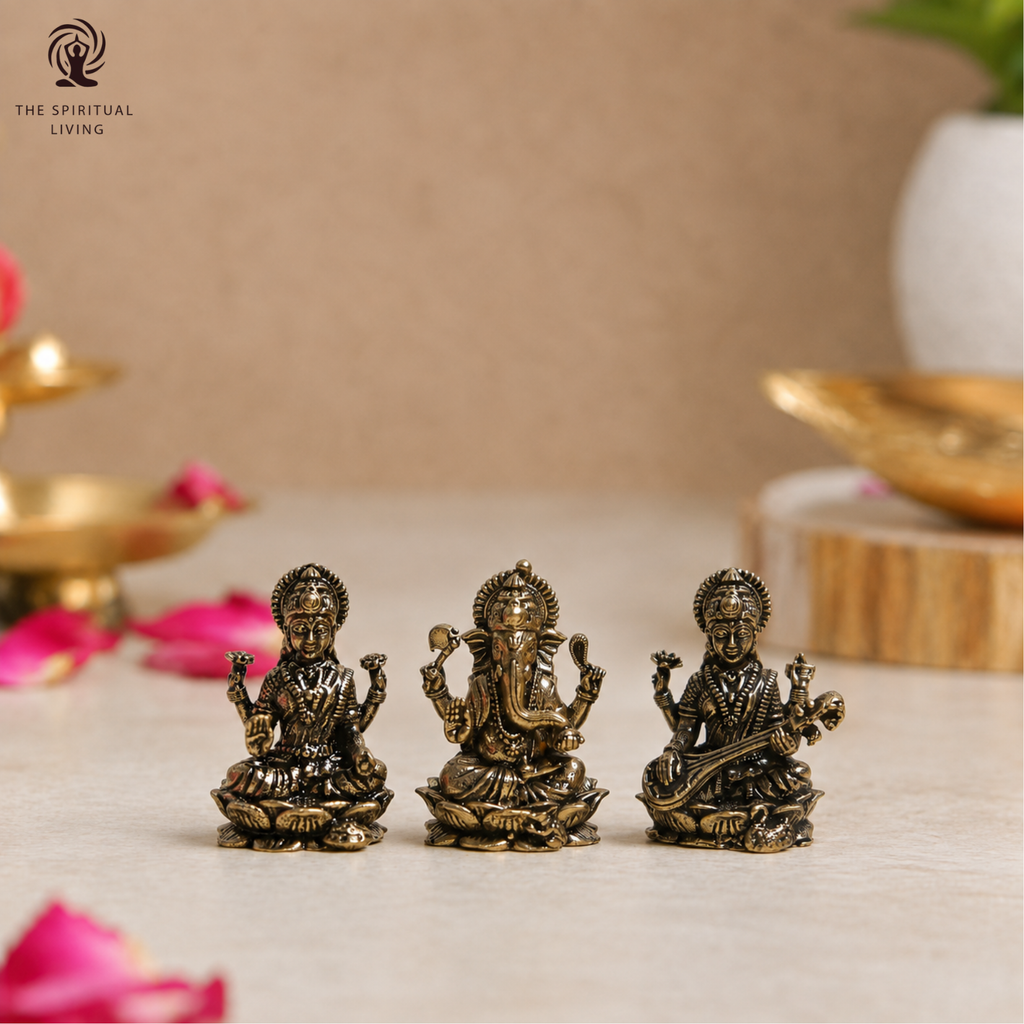 Lakshmi Ganesh Saraswati Idol | Small Idols | 1 Inch Murti
