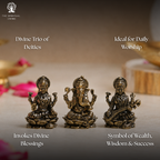 Lakshmi Ganesh Saraswati Idol | Small Idols | 1 Inch Murti