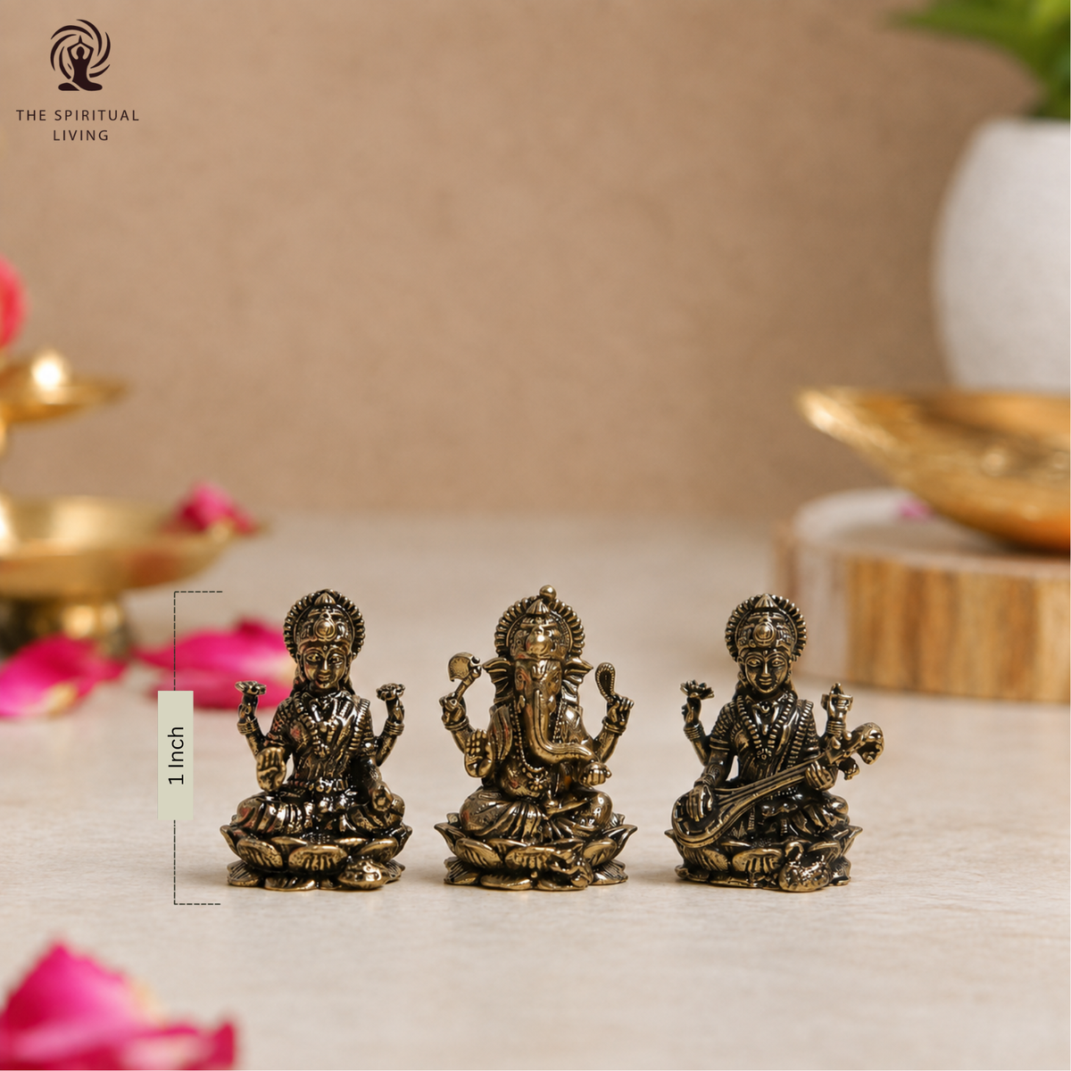 Lakshmi Ganesh Saraswati Idol | Small Idols | 1 Inch Murti
