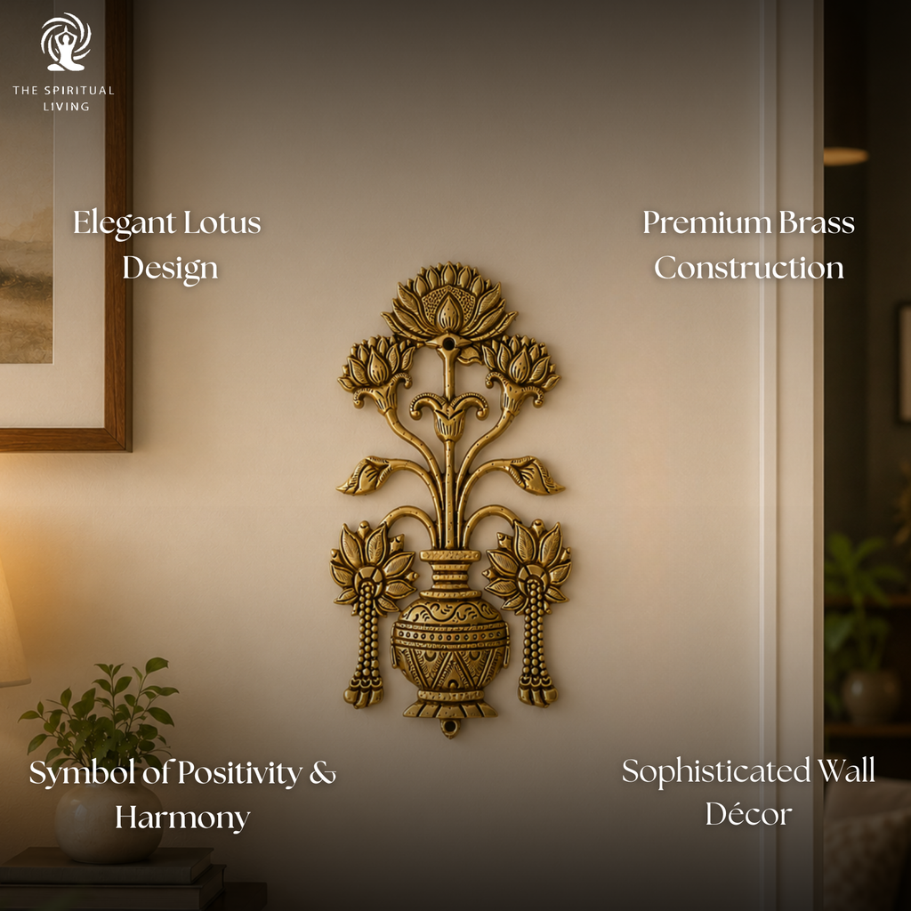 Brass Lotus Wall Hanging | 7 Inch | Wall Decor Items for Living Room |