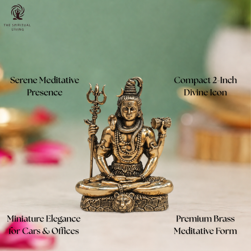 Brass Meditating Lord Shiva Idols - 2 Inch
