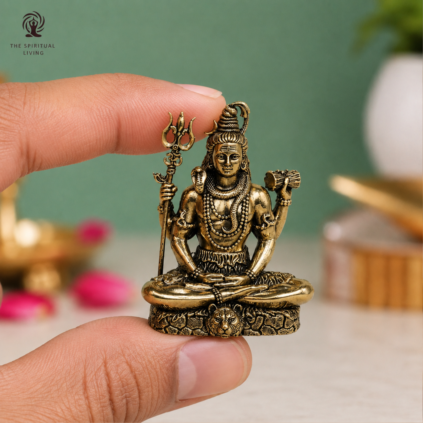 Brass Meditating Lord Shiva Idols - 2 Inch