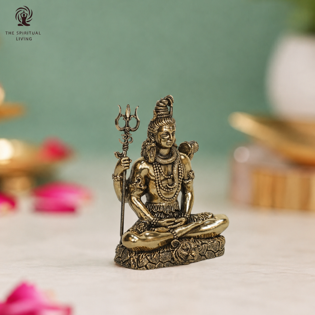 Brass Meditating Lord Shiva Idols - 2 Inch