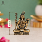 Brass Meditating Lord Shiva Idols - 2 Inch