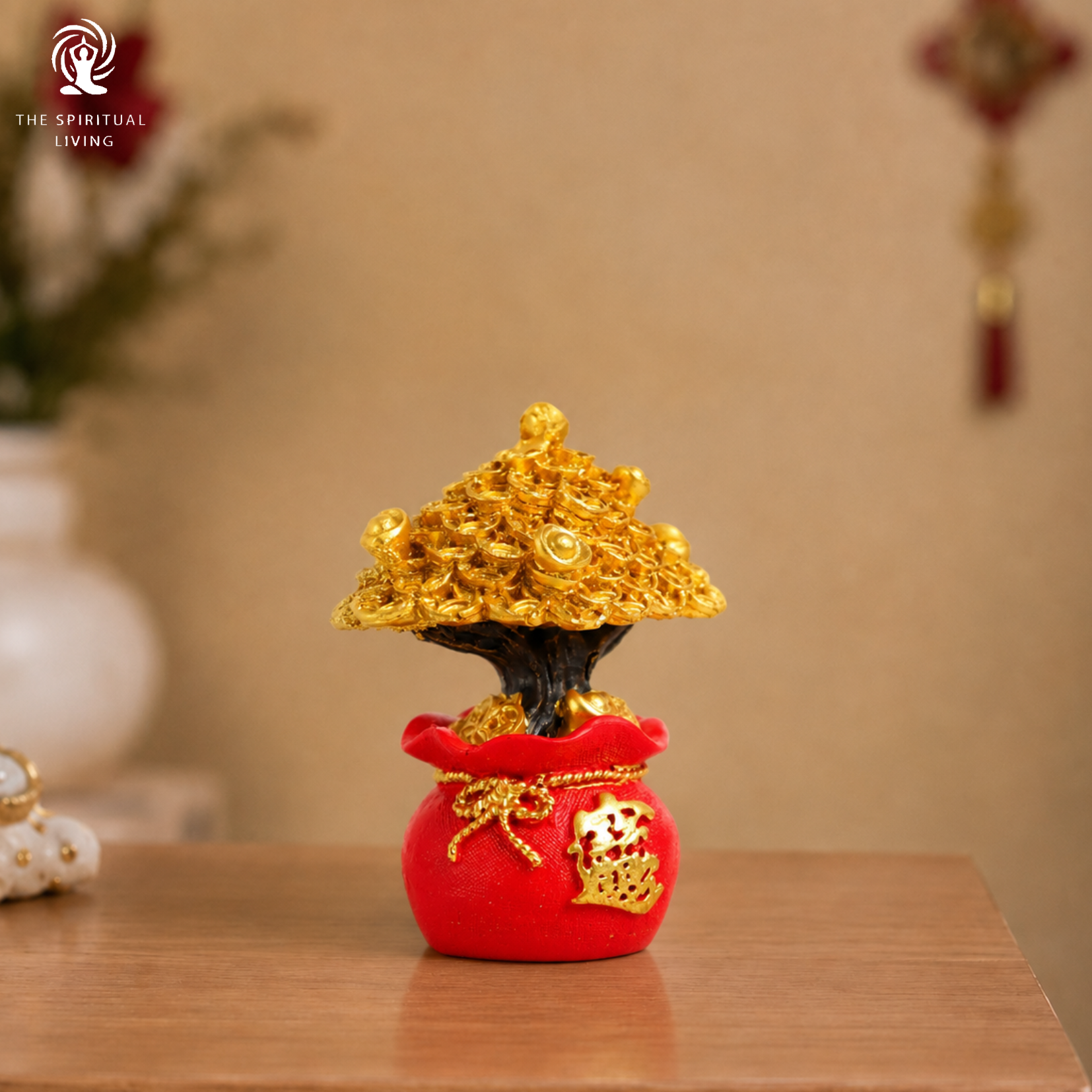 Golden Money Tree | 3 Inch |Yuan Bao Overflowing Wealth Vase |Money Attraction | Prosperity|