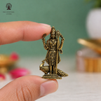 Brass Lord Murugan Idol with Peacock Small | 1.5 Inch | | Mini Statue | Kumaraswamy | Small Kartikeya Murti |