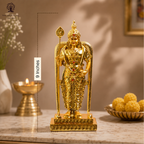 Murugan Statue for Pooja | 9 Inch |  Gold Plated | Vilakku | Kartikeya| God Statue | Silai | Skanda Swamy Murti