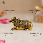 Brass Nandi Idol Miniature | 1.5 Inch | Small Size | Vastu Decor | Pital | Decorative Showpiece |