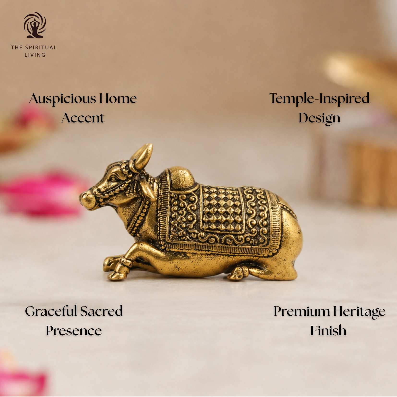 Brass Nandi Idol Miniature | 1.5 Inch | Small Size | Vastu Decor | Pital | Decorative Showpiece |