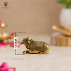 Brass Nandi Idol Miniature | 1.5 Inch | Small Size | Vastu Decor | Pital | Decorative Showpiece |