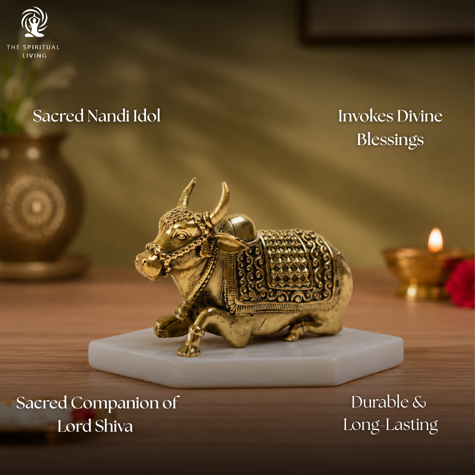 Brass Nandi Statue - 2.5 inch