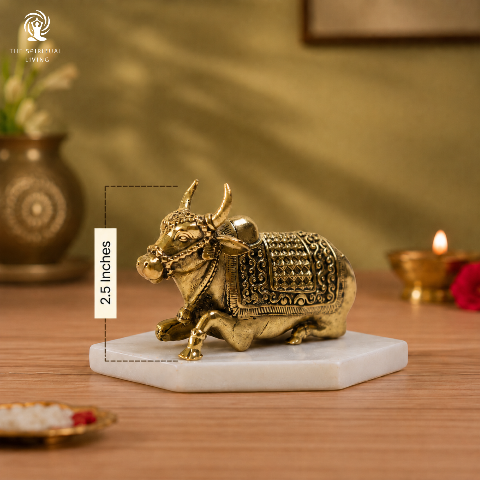 Brass Nandi Statue - 2.5 inch