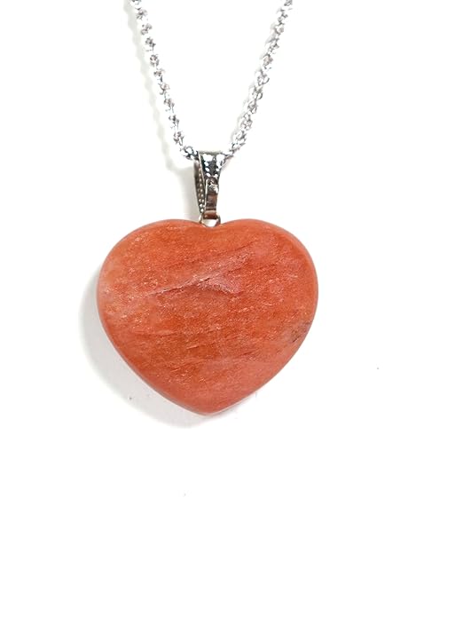 Natural Carnelian Heart Crystal Pendant