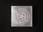 Natural Selenite Zodiac Charging Plate