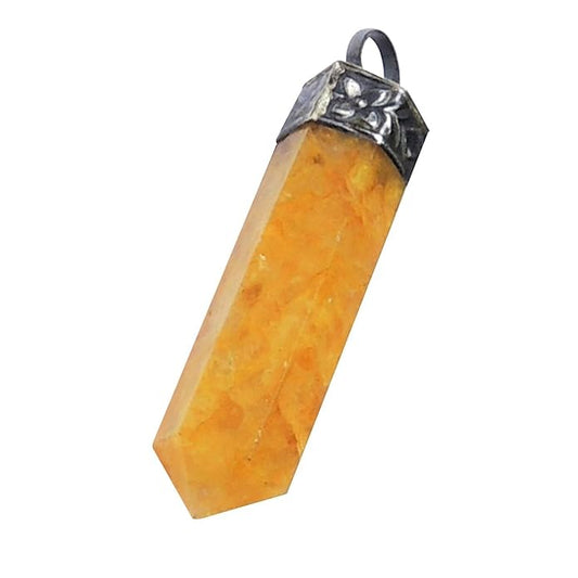 Natural Yellow Calcite Crystal Pendant