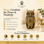 Brass Owl Statue for Good Luck - 3 Inch | Idol for Home Decor | Showpiece |