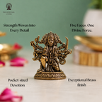 Brass Mini Panchmukhi Hanuman Idol for Car | Miniature | 1.5 Inch |  Murti | Statue |  जय श्री राम |