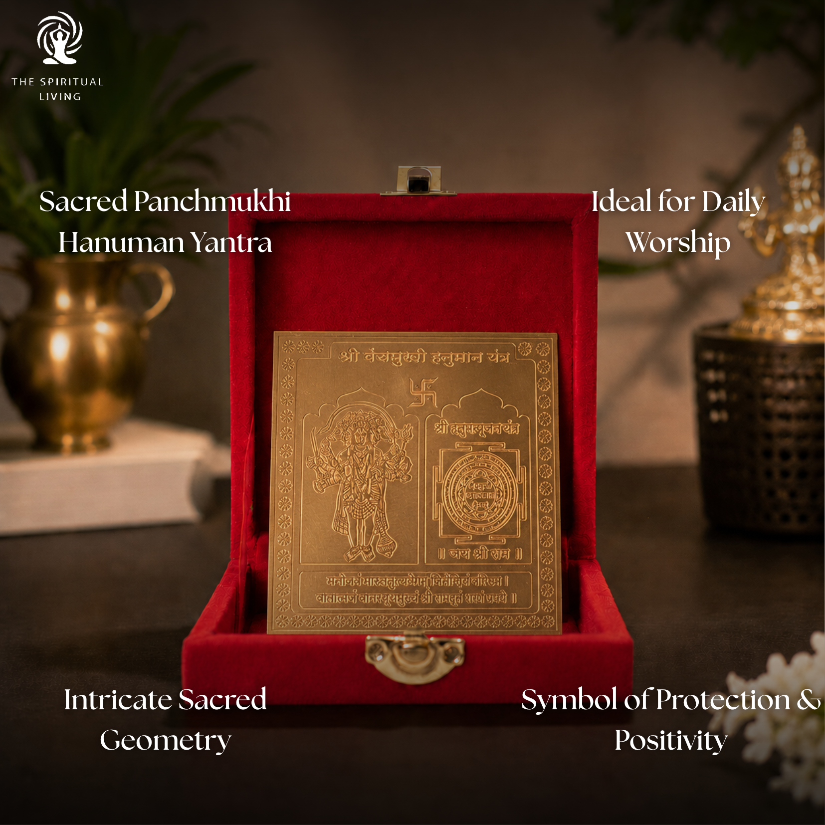 Panchmukhi Hanuman Yantra | 4 Inch | Vastu Dosh Remedies | Main Door Entrance | Protection | Home & Office |
