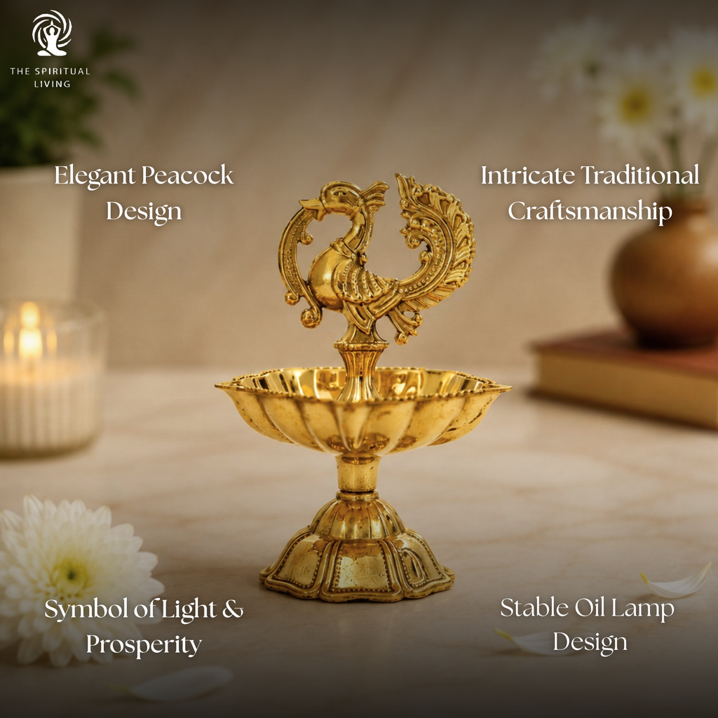 Peacock Brass Diya - 3.5 Inch