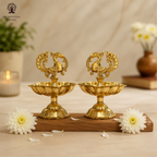 Brass Peacock Diya (3.5 Inch | Pack of 2)