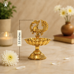 Peacock Brass Diya - 3.5 Inch