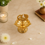 Peacock Brass Diya - 3.5 Inch