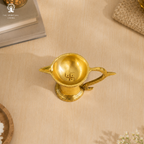 Brass Pooja Diya with Handle | 2.5 Inch | Akhand Diya |