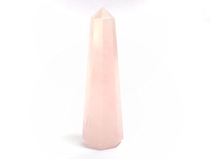 Pink Rose Quartz Stone Crystal Wand