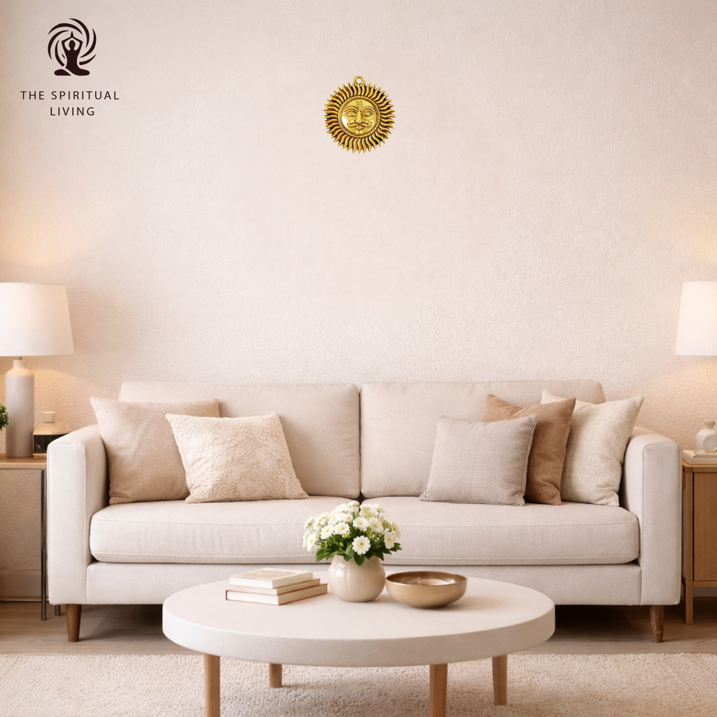 Brass Sun Wall Hanging | 3 Inch | God Idol | Surya Bhagwan Murti | Suraj Vastu |