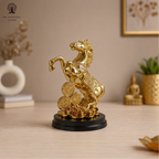 Resin Golden Horse With Uplifted Legs Standing Horse 4 INCH