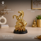 Resin Golden Horse With Uplifted Legs Standing Horse 4 INCH