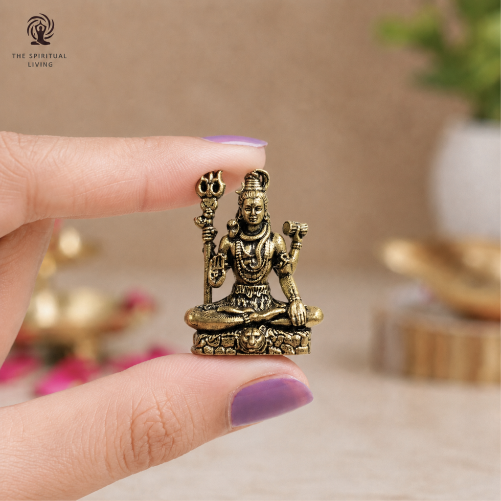 Meditating Lord Shiva Miniature Idol | 1.25 Inch | Brass | Shivji | ॐ नमः शिवाय |