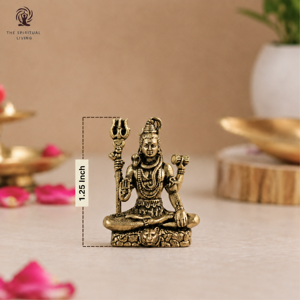 Meditating Lord Shiva Miniature Idol | 1.25 Inch | Brass | Shivji | ॐ नमः शिवाय |