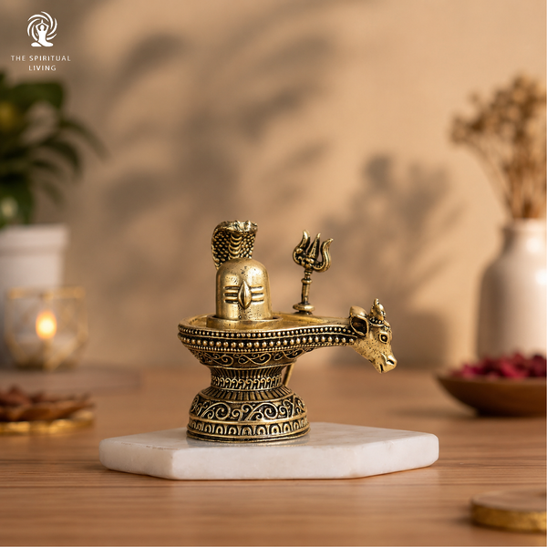Brass Shivling with Nandi | 2.5 Inch